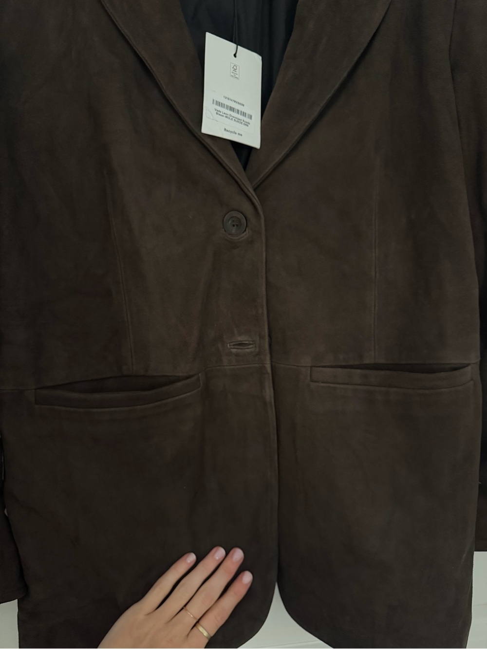 Reformation Veda Oversized Leon Oversized Brown Suede Blazer NWT Size Medium - Picture 6 of 6